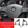 Real Carbon Fiber Steering Wheel Button Stickers for 11-18 Volkswagen Touareg