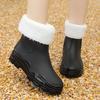 Chelsea rain shoes women's fashion water shoes new velvet rain boots waterproof boot cover shoes non-slip rubber shoes