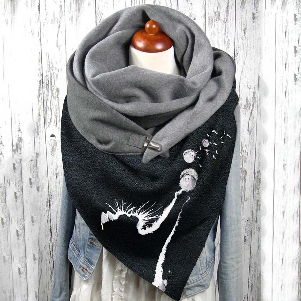 Szalik z nadrukiem z serii damskiej, modny, wielofunkcyjny szal