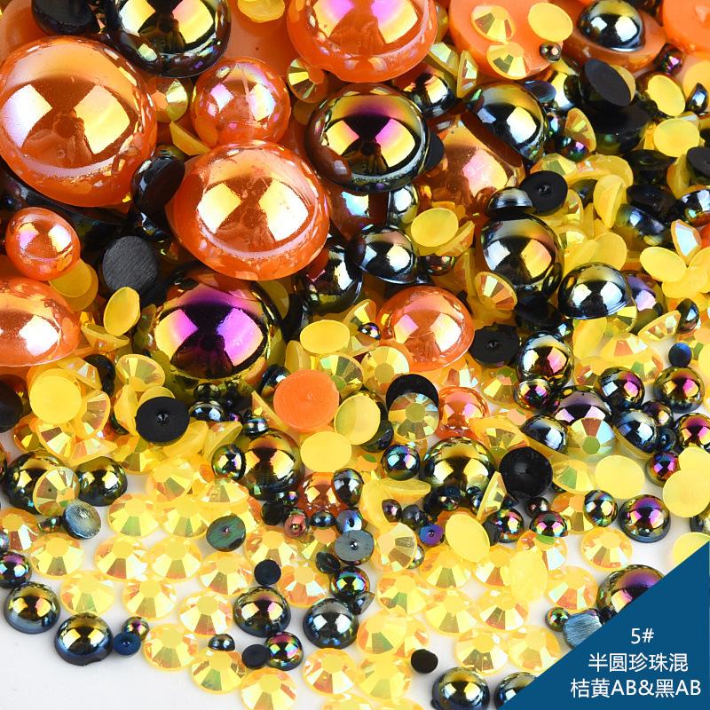 

Смешанный полукруглый жемчужный АБС-каучук с плоским дном, бриллиантовый набор, имитация жемчуга, смешанный размер, аксессуары для ювелирных изделий своими руками 30G/bag (random size)