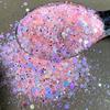 Factory High Sparkling Hexagon PET Pink Mixed Loose Chunky Glitter for Crafts Nail Arts Christmas Decoration
