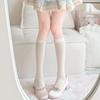 Foreign Style Princess Style Spring Silver Bow Small Fragrant Style Ballet Calf Socks Gray Medium Tube Socks Jk Girl