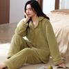 OEING Women's Coral Fleece Warm Pajama Set
