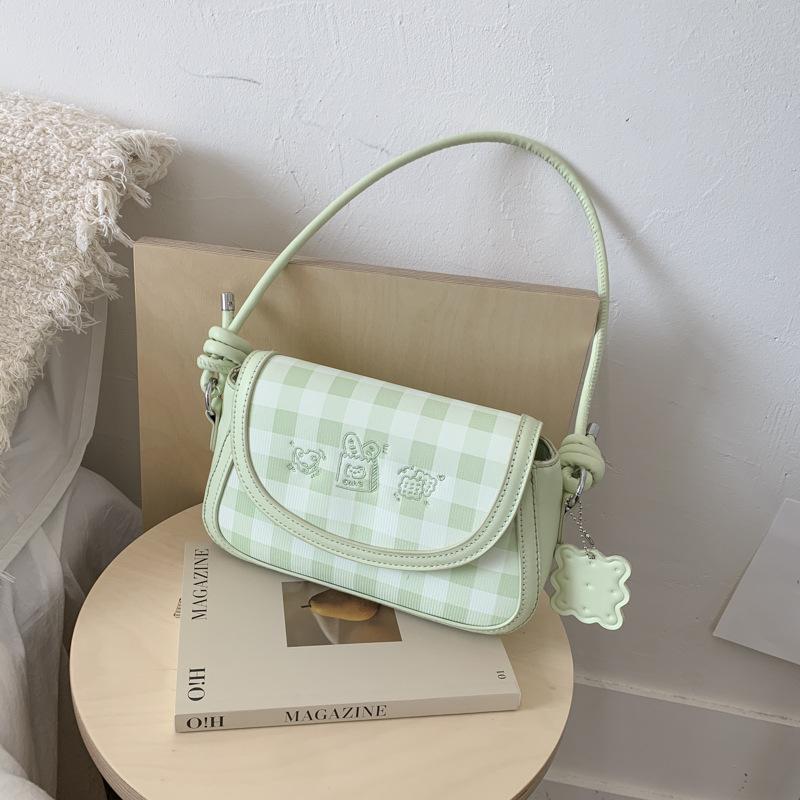 Plaid Bag Women's Summer New Fashion Niche Messenger Bag High-end Single Shoulder Armpit Bag