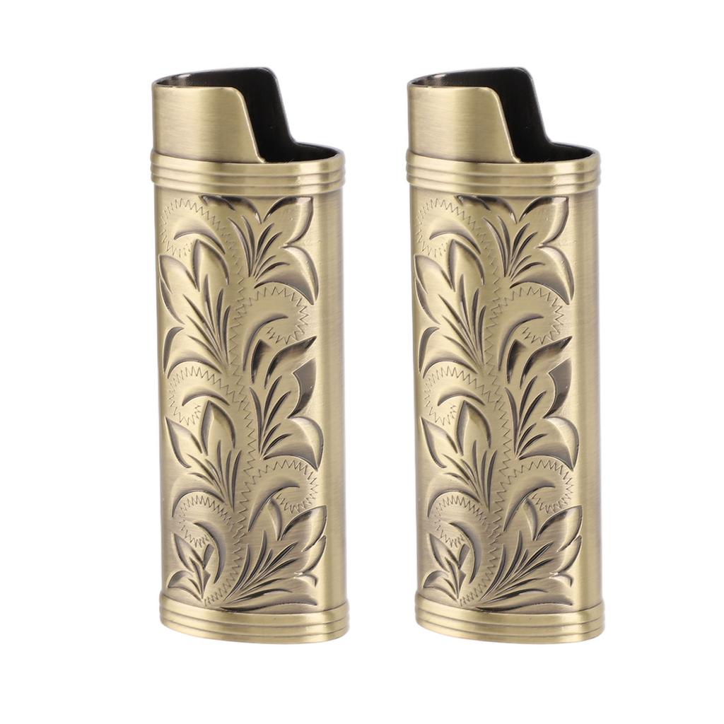 2PCS Torch Lighter Case Vintage Zinc Alloy Eye Catching Long Lifespan Portable Lighter Case Holder