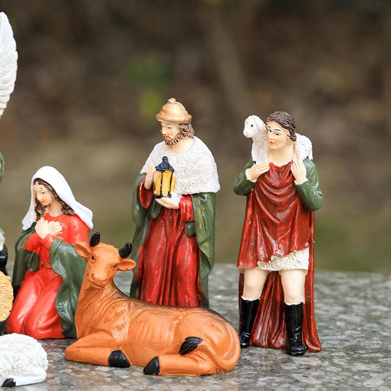 Holy Family Figurine Resin Holy Family Statue Catholic Figurine 10X Nativity Scene Birth Jesus Christ Catholic Christmas Nativit