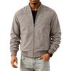 Men's Jacket with Stand Collar and Zipper for Winter