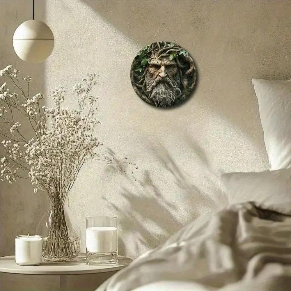 Elf Holiday Metal Wall Art Round Sign Christmas Decor for Home Bar Cafe