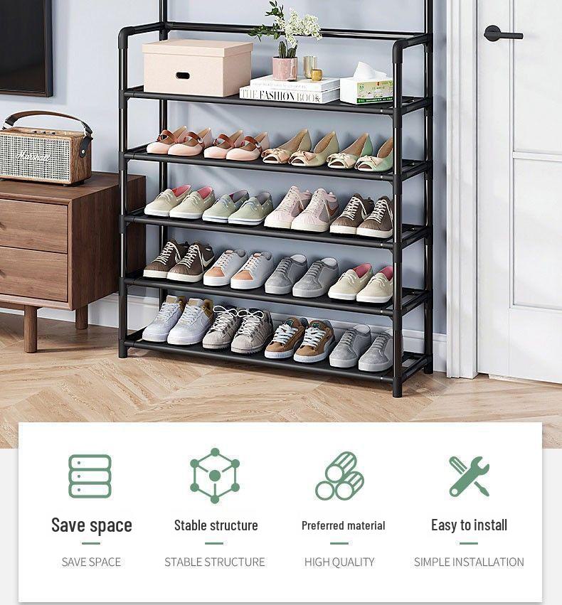 Platzsparender mehrstöckiger Schuh- und Hutständer für die Aufbewahrung im Haushalt und Schlafzimmer