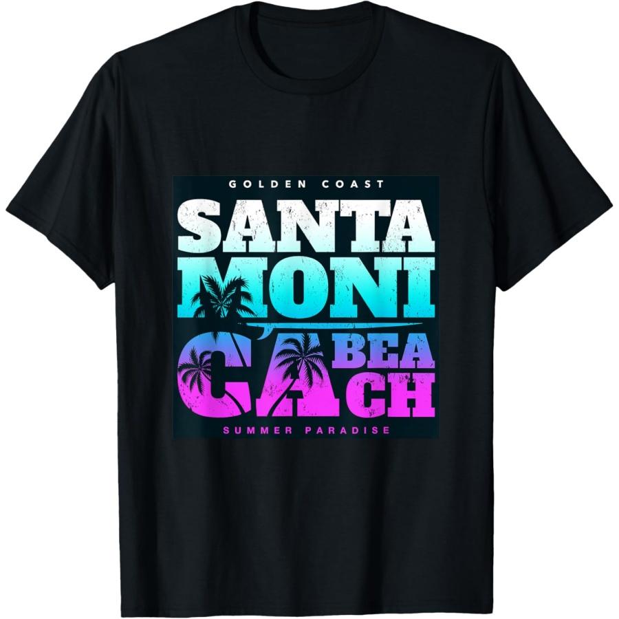

Los Angeles California Dreaming Shirts, Santa Monica Beach T-Shirt XXXXXL чорний