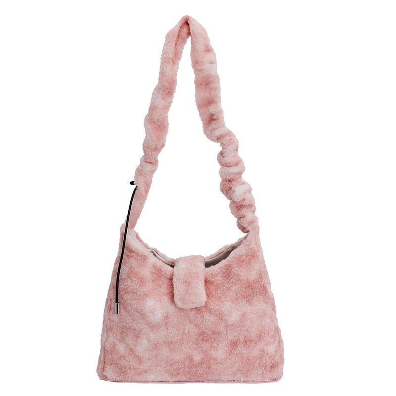 

Women Fluffy leisure Shoulder Bag Fashi texture Crossbody Bag Large Capacity Simple and versatile for daily wear bucket bag