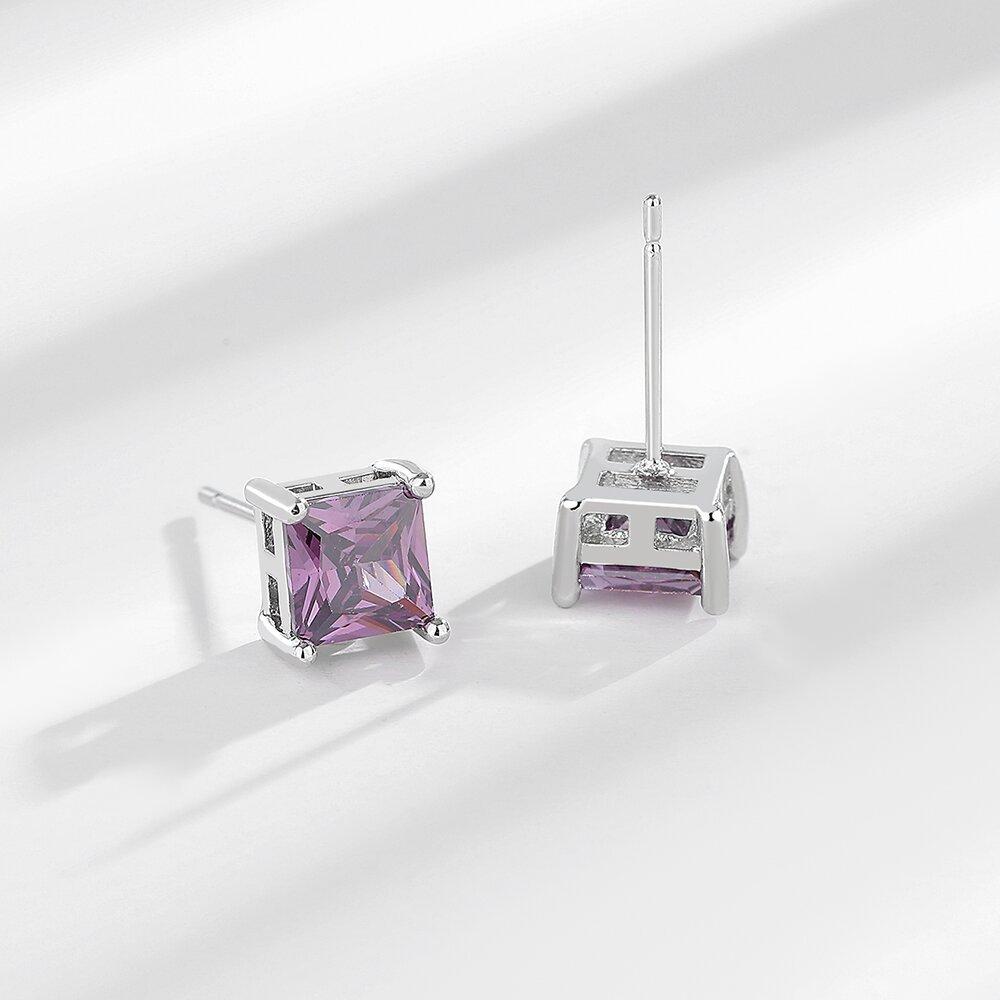 925 Sterling Copper needle Earrings Fashion High Quality Zircon Double Row Crystal Zircon Round Stud E700