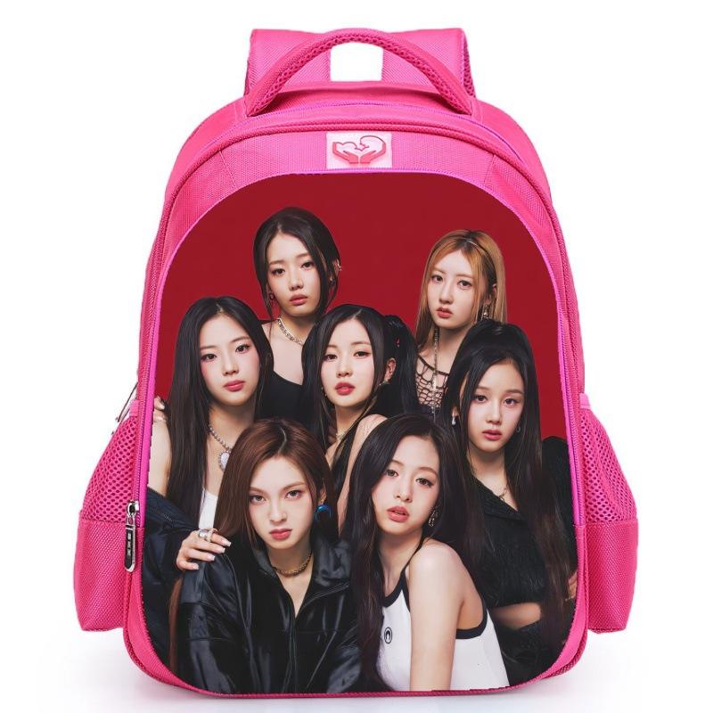 Babymonster Member Name Collage, Schoolbag, Elementary School Backpack, Korean Group Support Pink Backpack