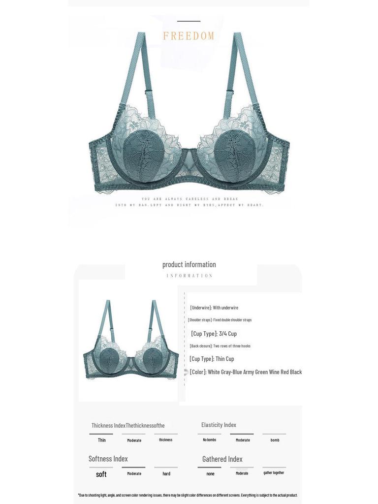 European & American Style Sexy Lace Bra - Sheer, Slimming, Plus Size