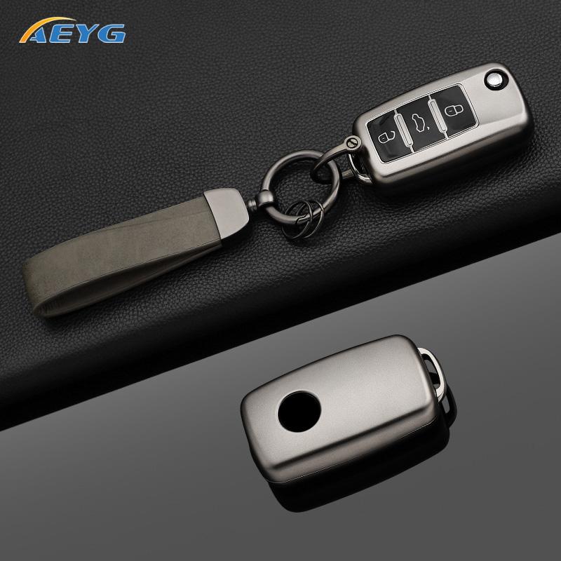 Tpu Car Flip Key Case Fob Keychain Suit For Volkswagen Vw Polo Golf Passat Tiguan Beetle Caddy Eos Skoda Octavia Seat Leon Alte