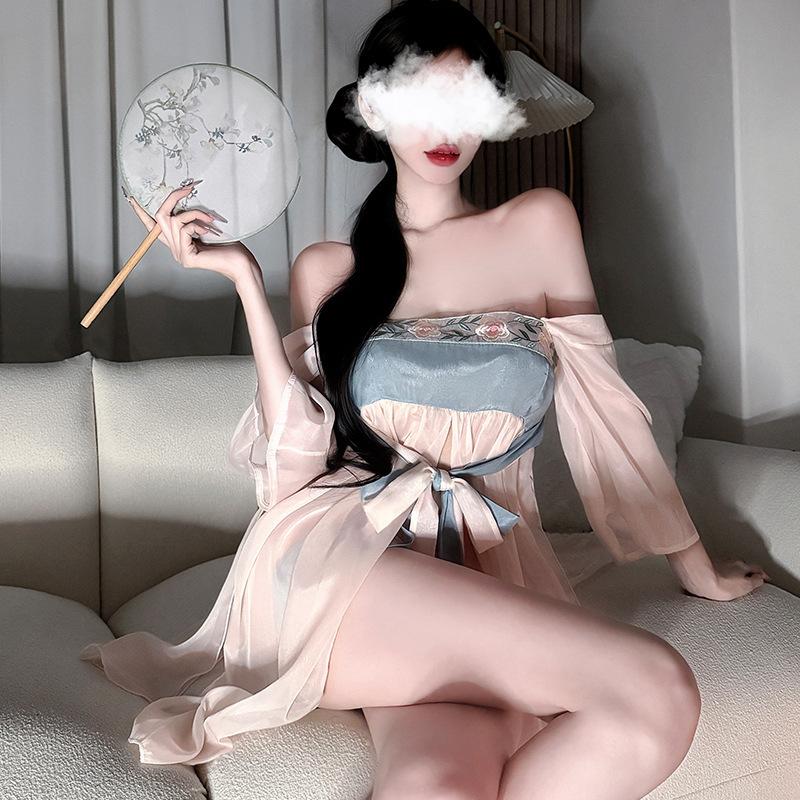 Fun underwear antique gauze skirt set new free court belly pocket sexy style c Hanfu temptation flirting
