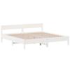 Vidaxl Bed Without Mattress, White, 200X200 Cm, Solid Pine Wood