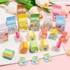 Cute animal eraser milk colorful learning set of set, carton-shaped packaging, stationery, children's supplies, 6.