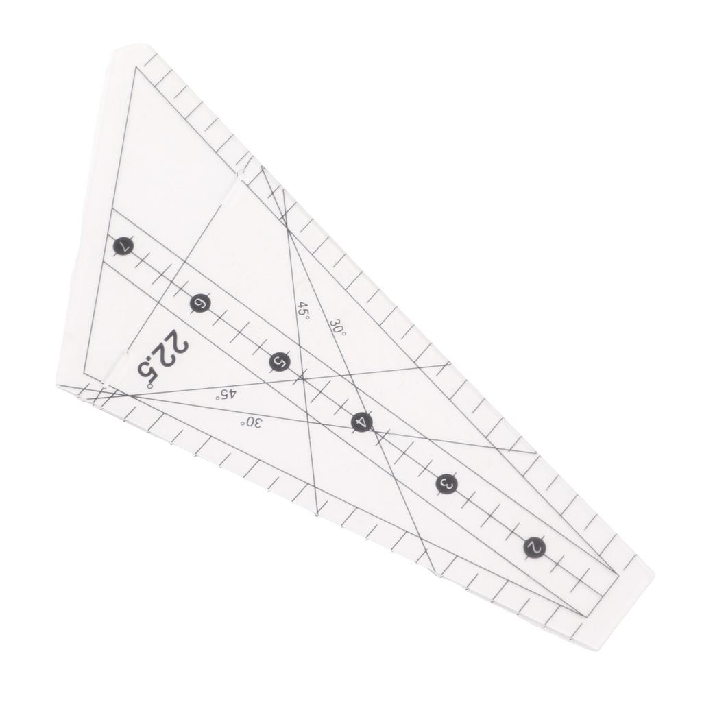 Quiltinglineal 22,5 Grad Schlitzdesign Transparentes Kunststoff Schneiderlineal Werkzeug zum Nähen DIY Basteln 12 Fuß