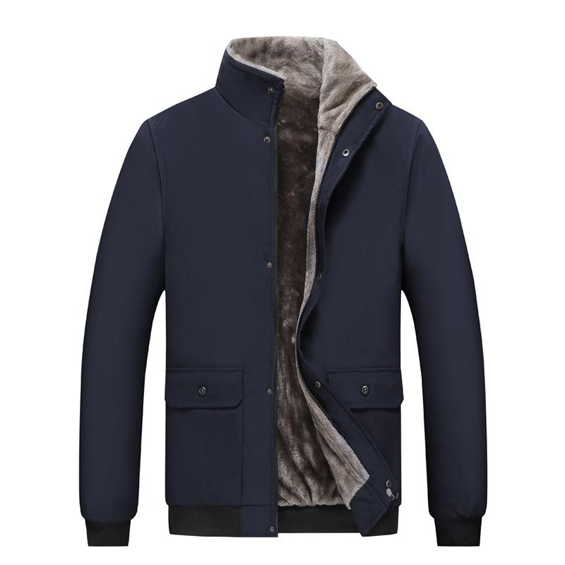 Velvet Jacket Men's Plus Size Loose and Thick Stand Up Collar Jacket Fashionable Casual Men's Clothing