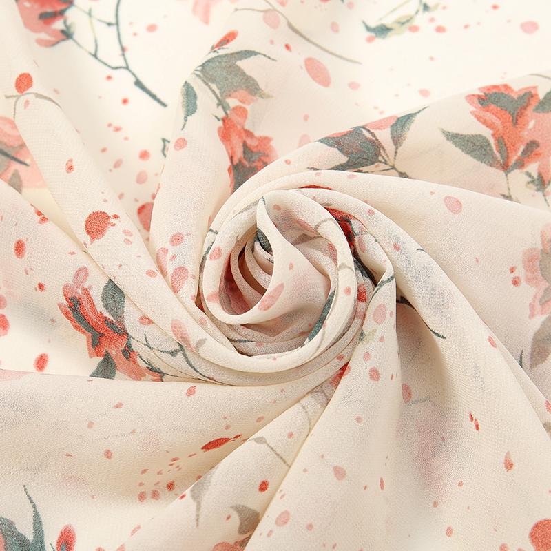 115cm Floral Printed Square Scarf Chiffon Headband Scarf For Muslim Woman Hijabs Shawls Lady Elegant Wraps Ethnic Islam Turban