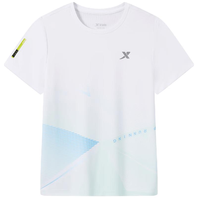 XTEP Boys' Color-Block Round Neck Short Sleeve Knit Shirt