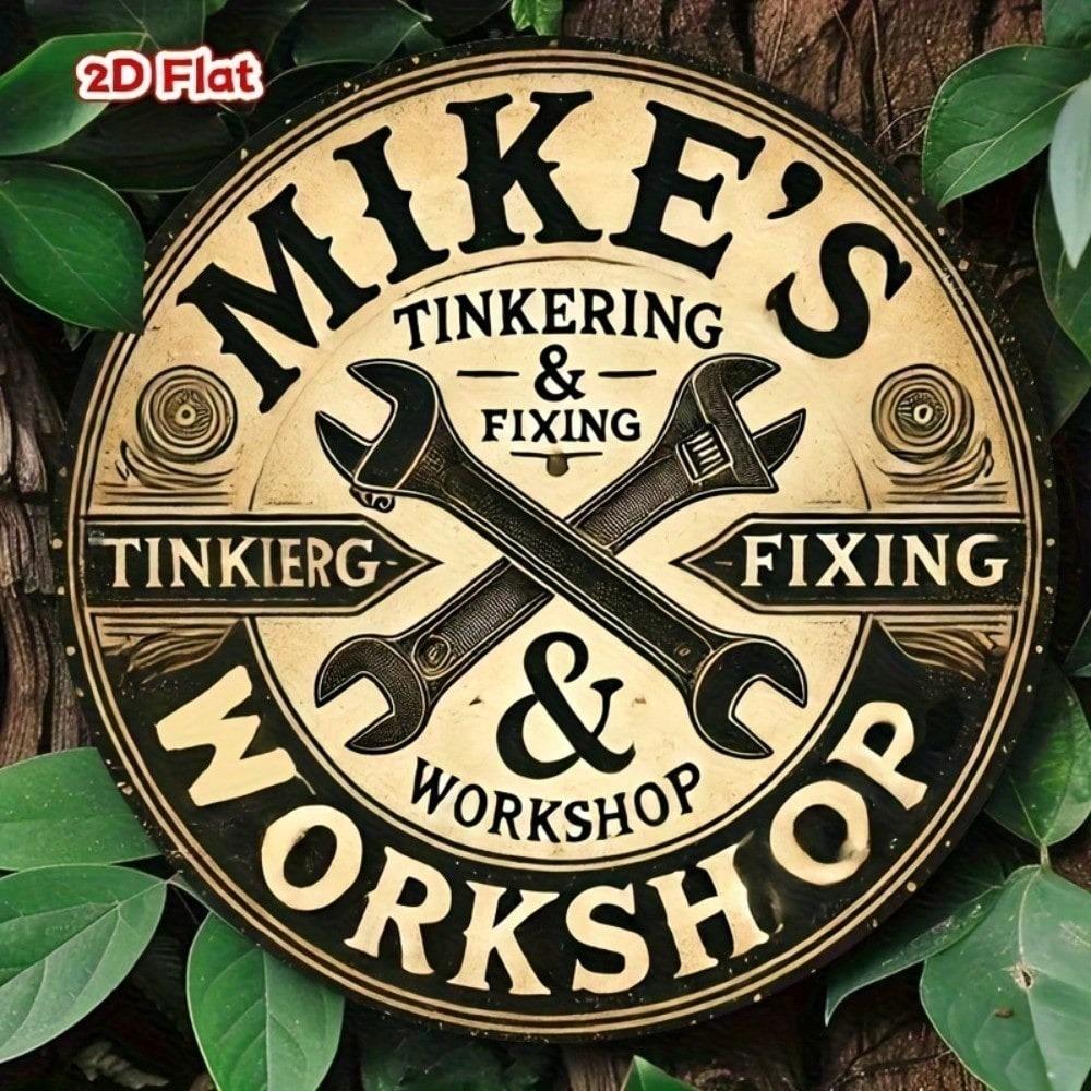 Vintage Metal Wall Poster Garage Tools Workshop Decor
