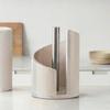 Kitchen Paper Towel Holder with Wood Round Base and Iron Rod for Countertop Use Fits Large Paper Rolls 11 5 by 8 25