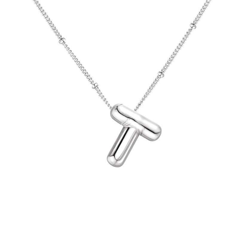 Stainless Steel 18K Gold Plated Alphabet Pendant Necklace