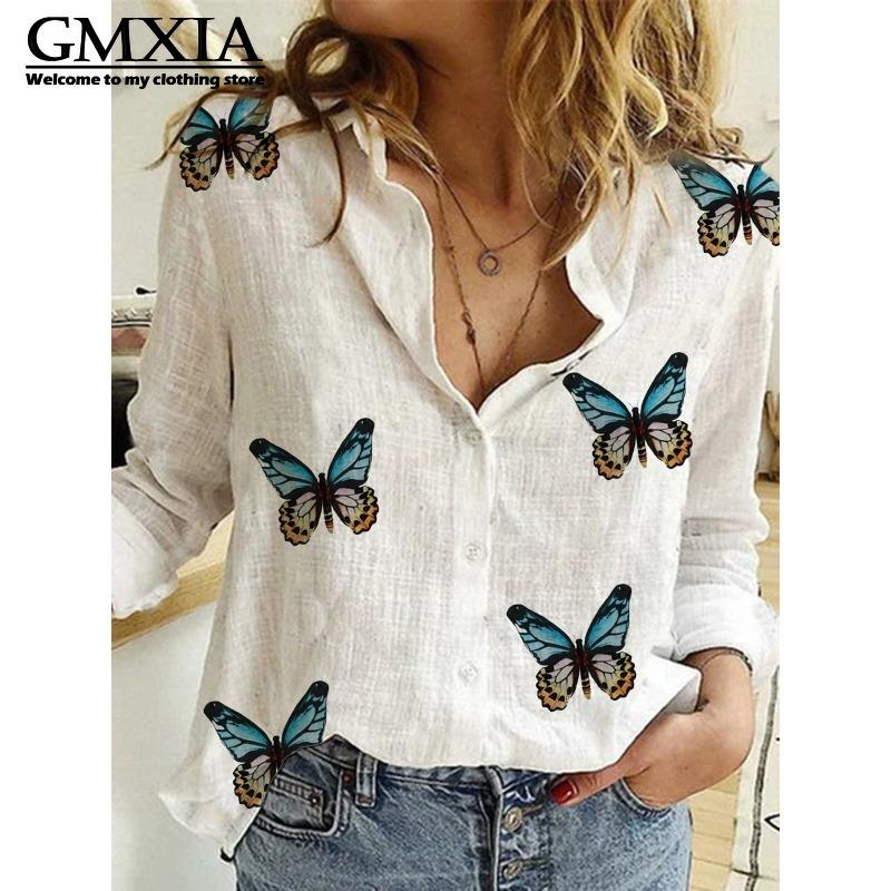 GMXIA Damska Moda Casual Rekreacyjna Bluzki i Koszule z Długim Rękawem z Kołnierzykiem POLO