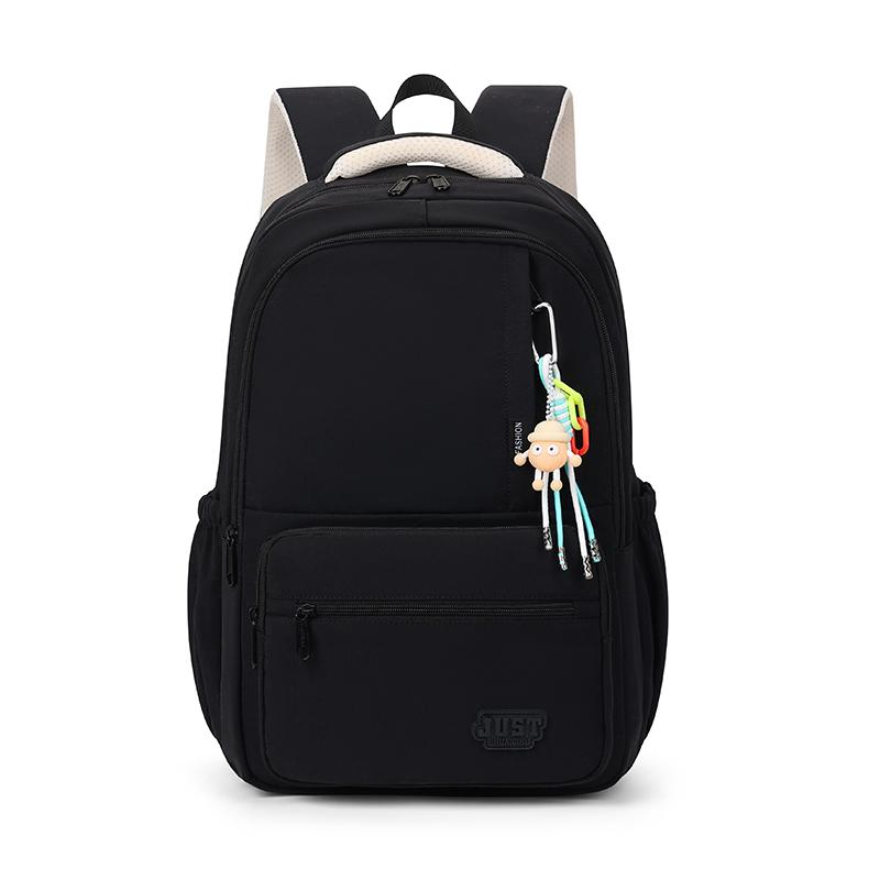 Large Capacity Student Schoolbag Women's Solid Color Backpack Multi-compartment Travel Backpack