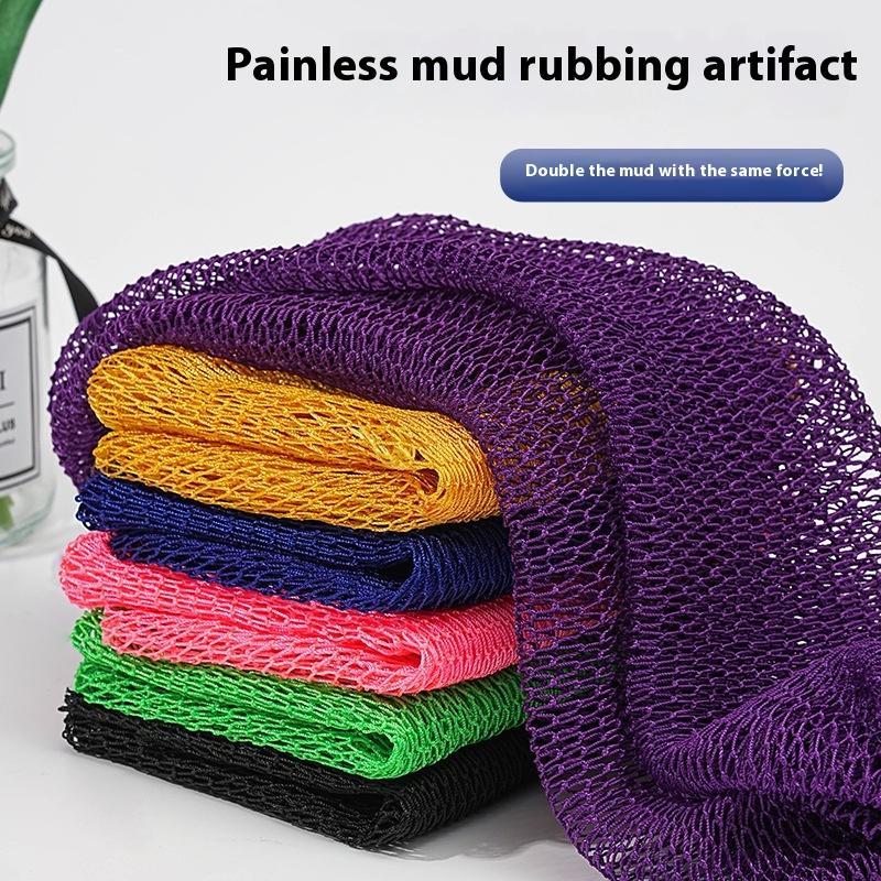 Double-Sided Bath Towel For Back Scrubbing Strong Mud Scrubbing Long Back-Pull Bath Towel For Home Use