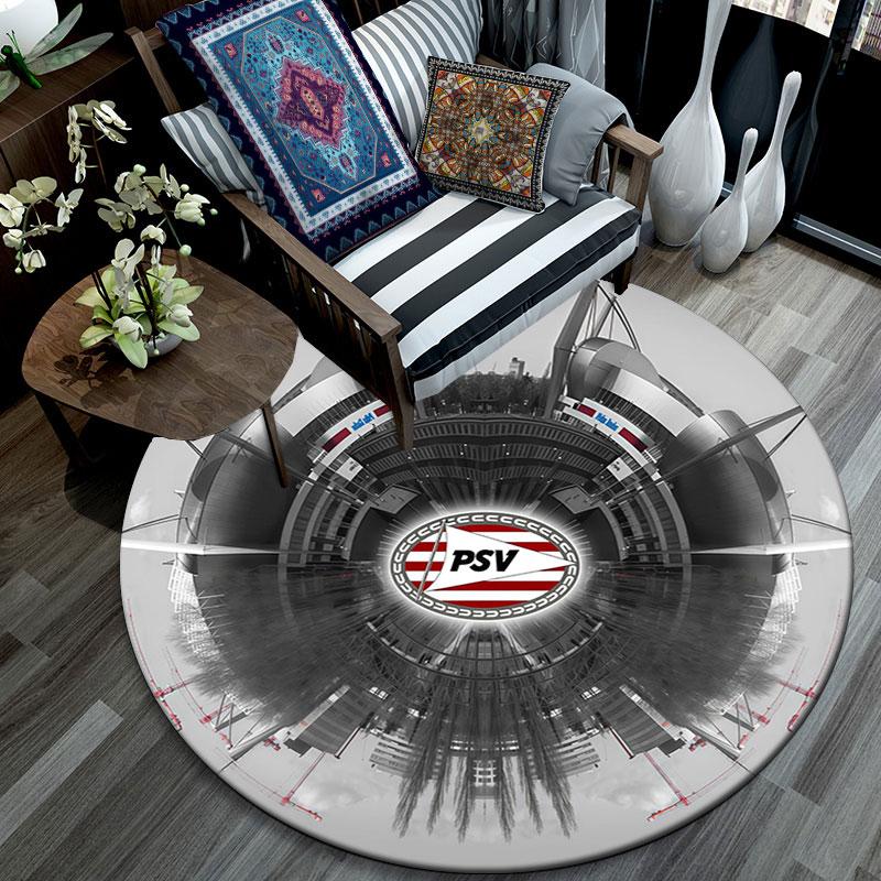 PSV Logo Pattern Round rug,Carpet Rug for Living Room Bedroom Playroom ,Non-slip Floor Mat,Holiday Gifts and Birthday Gifts.