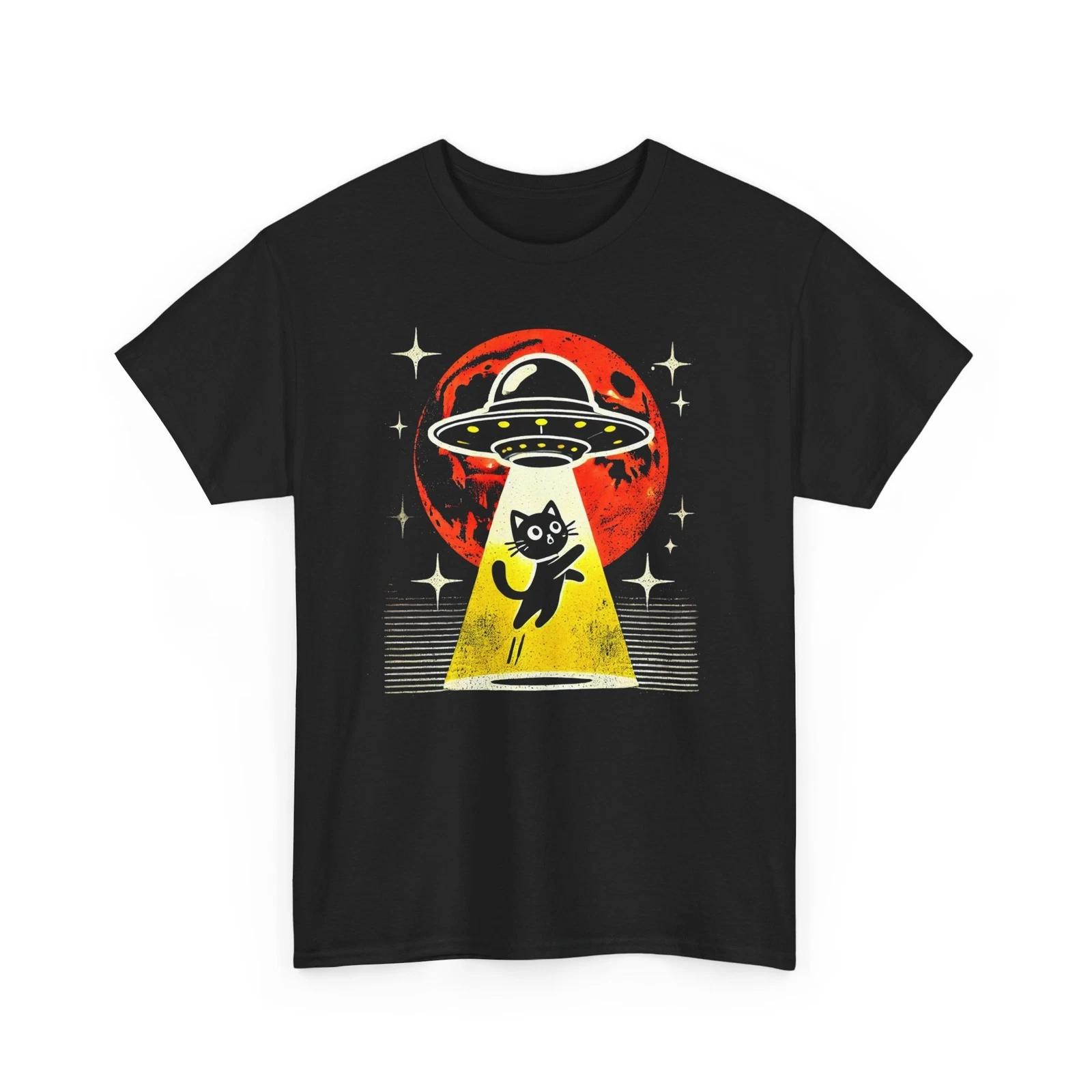 Cat & Ufo Alien T-Shirt | | Cat Abduction Shirt | Alien Shirt | Cat Tee 2XL
