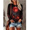 Women'S Pink Cute Skull And Bone for All-Over Print Crew Neck Long Sleeve