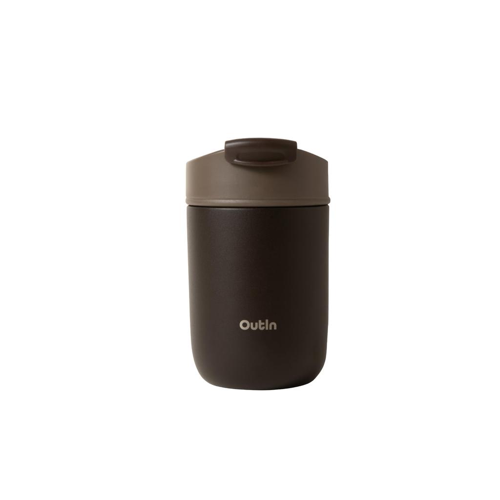 OutIn Travel Outdoor Insulated Coffee Cup with Flip 350ml Stainless Steel Hot Cold Compatible Tumbler, Leak-Proof Lid, Mug, &