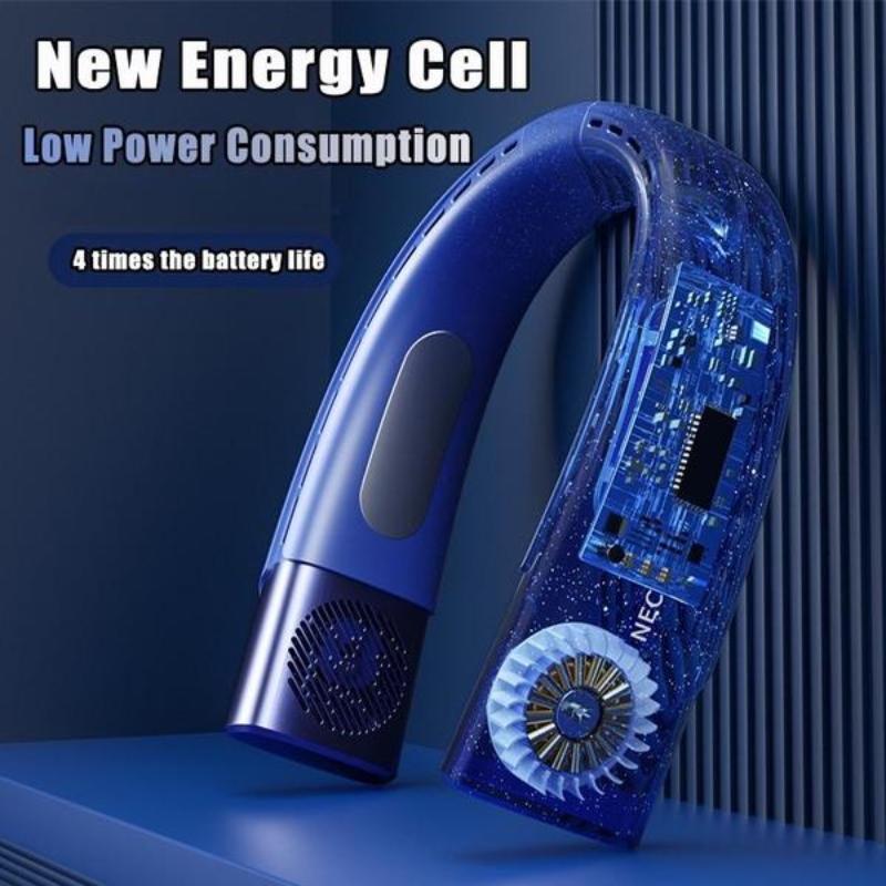 Ventilator portabil pentru gât cu semiconductor de răcire, reîncărcabil, 4000 mAh, fără lame, fără lame, pentru gât (1200/4000mAh două dimensiuni)