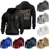 Men's Solid Color Half-Zip Hoodie Men's Sports Plus Size Casual Sweatshirt