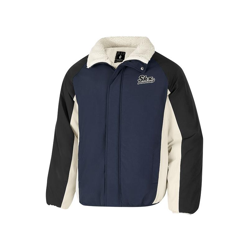 Skechers Warm Casual Comfortable Skin-Friendly Soft Jacket Men jackets Navy-Blue P424M092-002Z S