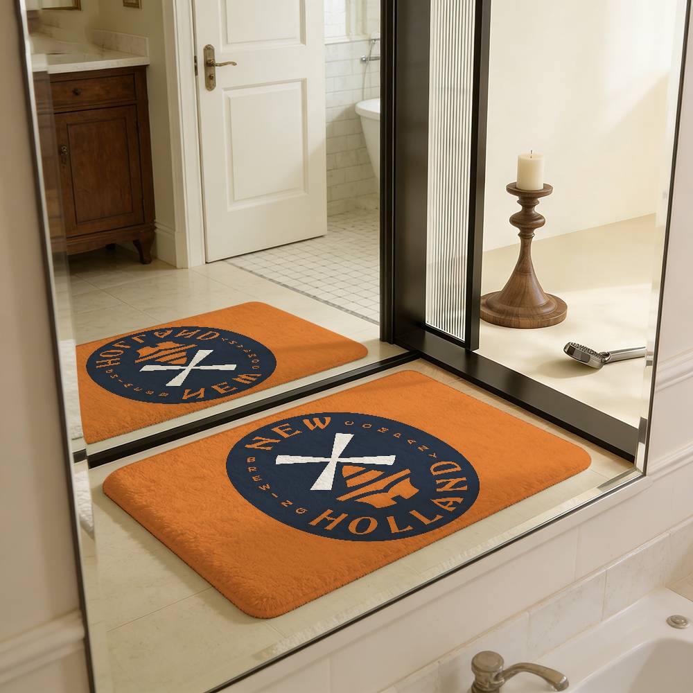 New H-holland Logo Room Mats Anti-slip Absorb Water Long Strip Cushion Bedroon Mat Household Carpets