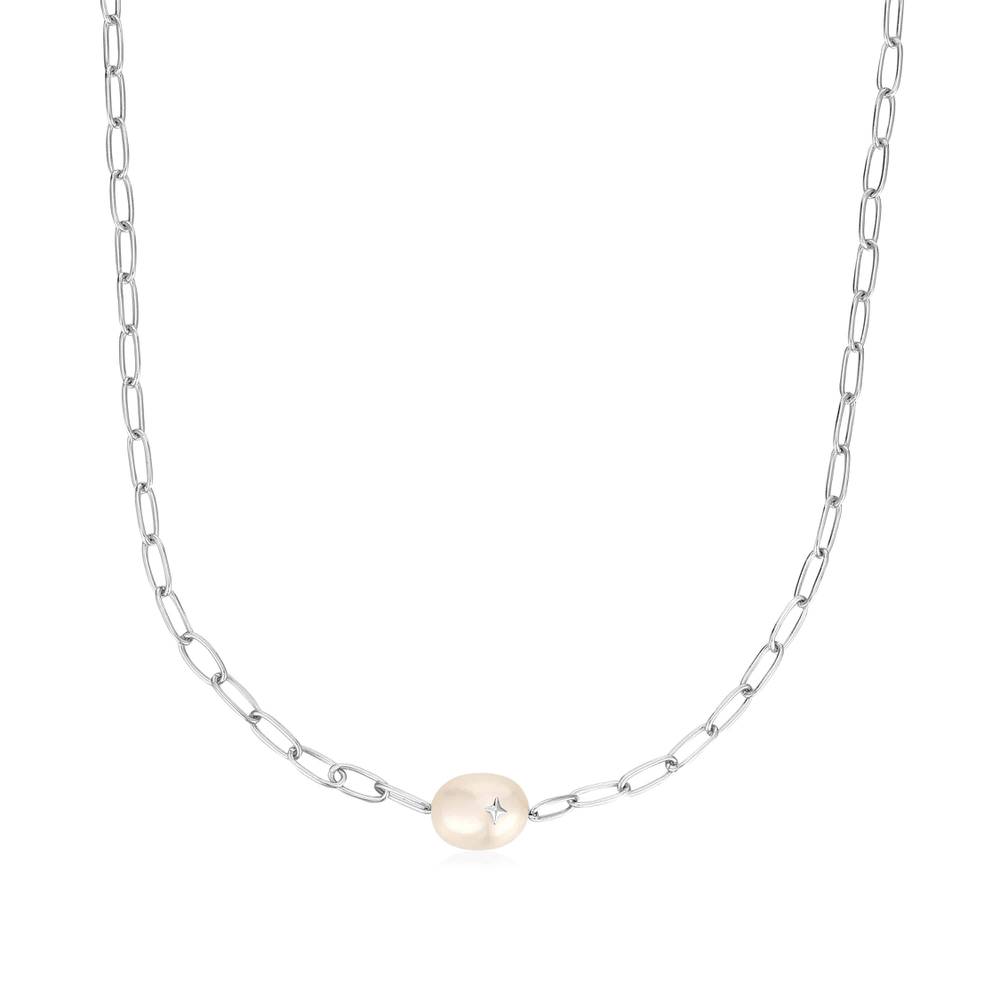 Freshwater Pearl Chunky Chain 925 Silver Necklace N043-05H