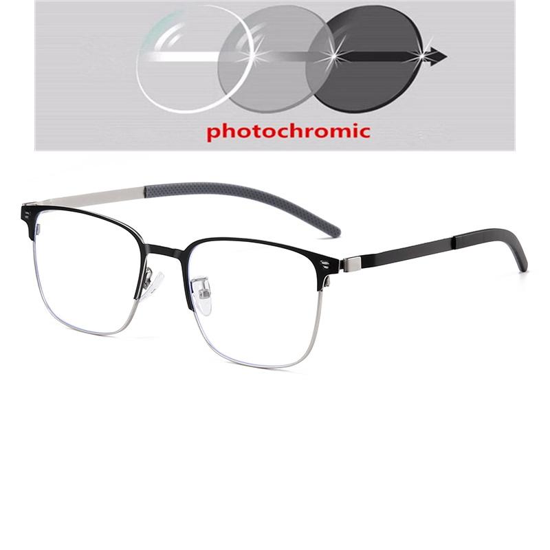 Anti Blue Rays Square Nearsighted Glasses Men Metal Computer Student Shortsighted Eyeglasses Prescription 0 -0.5 -0.75 To -6.0