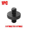 1-6pcs 1/4" Male To 1/4" Male Threaded Tripod Screw Adapter Double Head Stud Mounting Thread Converter for Camera Tripod Mic