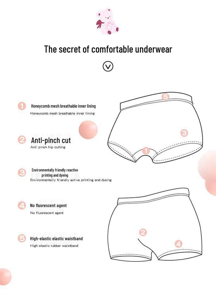 Girls' Pure Cotton Boxer Briefs - No Wedgies, Comfortable Shorts for Little Girls