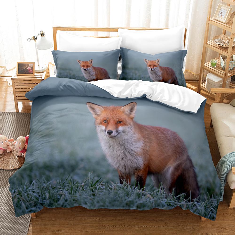 

3D The Fox Постельное белье Пододеяльник с наволочкой Твин Полный Queen King Постельное белье Постельное белье EU single(135x200cm)