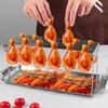 Chicken Leg Rack for Grill 12 Slots Stainless Steel Drumstick Rack with Drip Tray Foldable Chicken Wing Rack