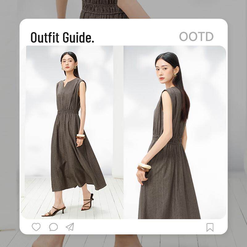 EICHITOO Women's Textured Sleeveless Midi Dress