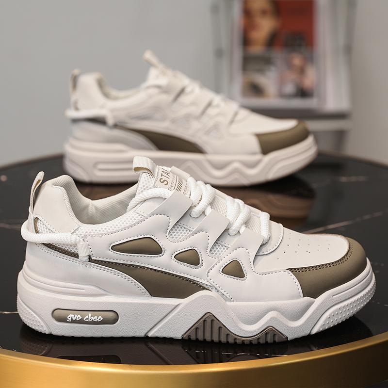 

Чоловіче модне повсякденне низьке взуття для скейтбордингу Хлопчики Зручні кросівки Студенти У тренді М’яка підошва Класичне дихаюче спортивне взуття Не ковзає 44 коричневий/бежевий