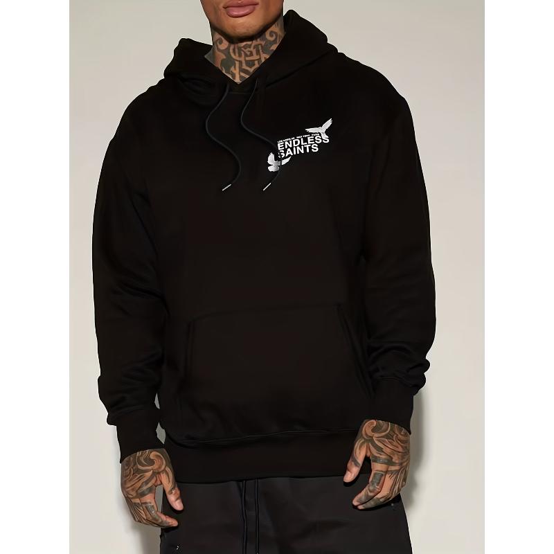 Men s Warm Pullover Hoodie Sweatshirt, Loose Fit, Polyester Casual Hooded Sweatshirt S