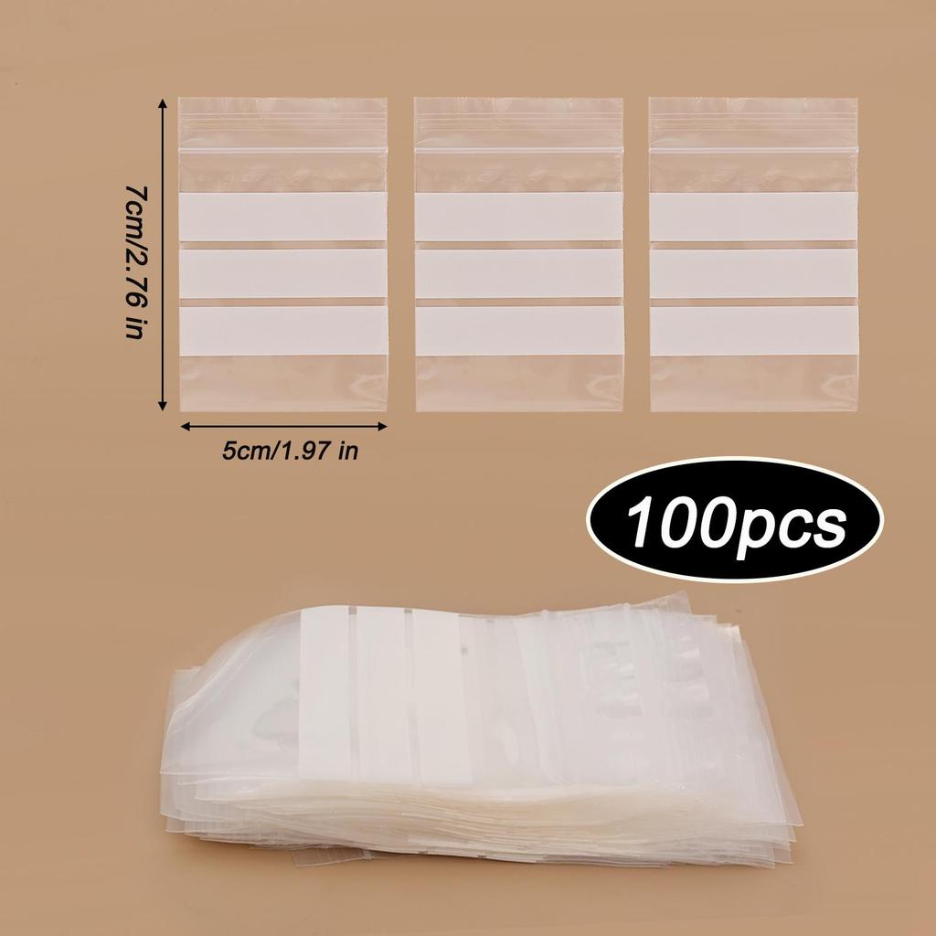 Transparent Writeable Self Sealing Bags Resealable Storage Bags for Snack Pill Jewelry Small Item Classification Packaging Bags